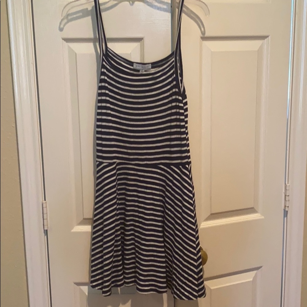 Navy and white striped dress